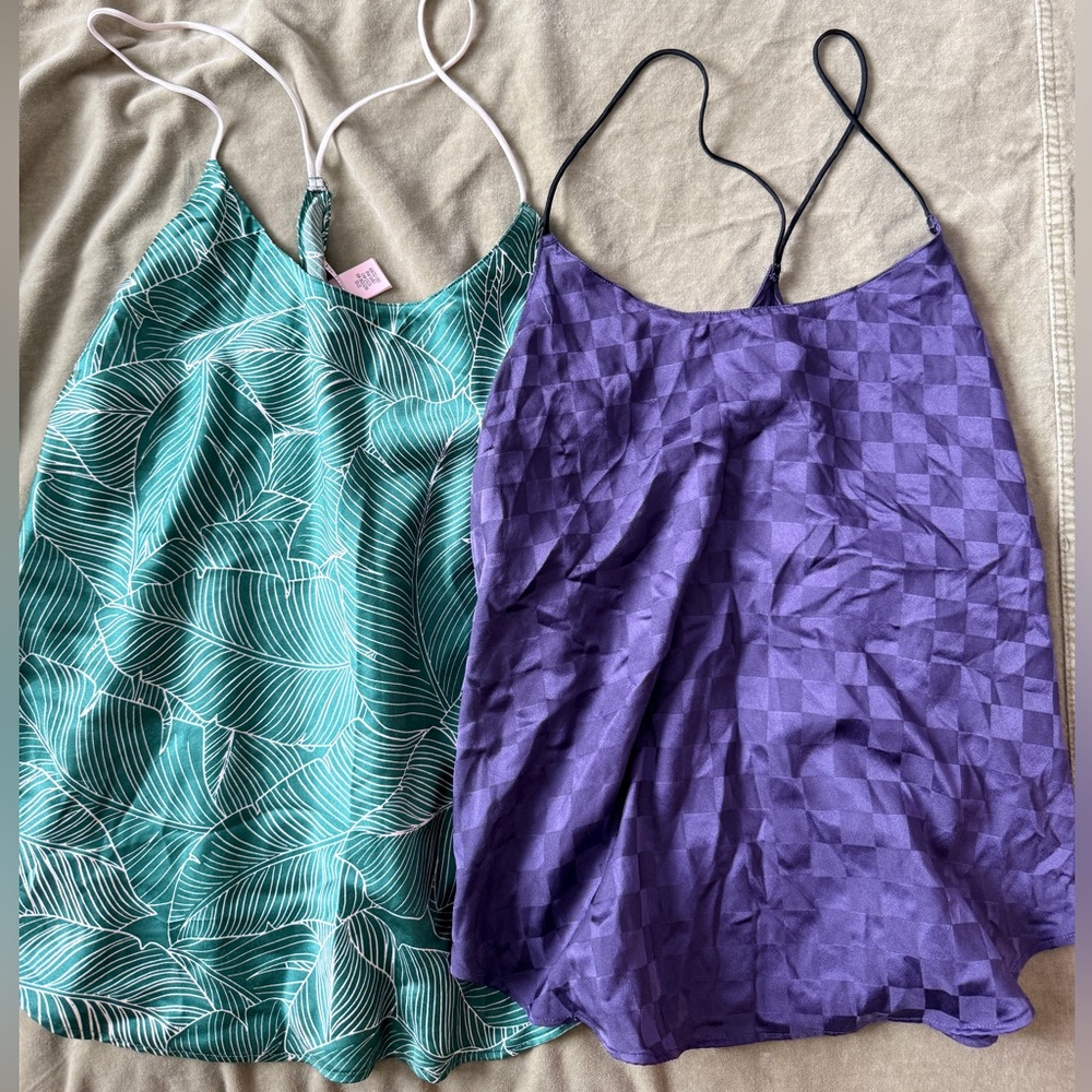 Bundle of 2 Victoria’s Secret silky pajama tank tops